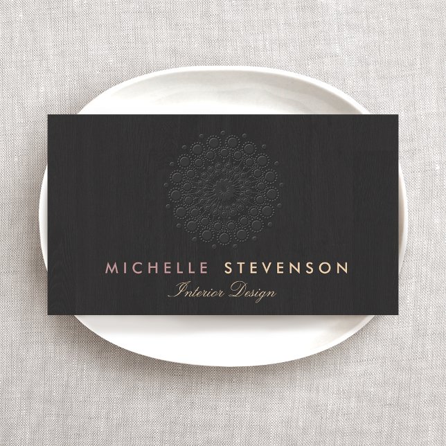 Tarjeta De Visita Diseño interior Elegante Grabado en relieve Motif  (Subido por el creador)