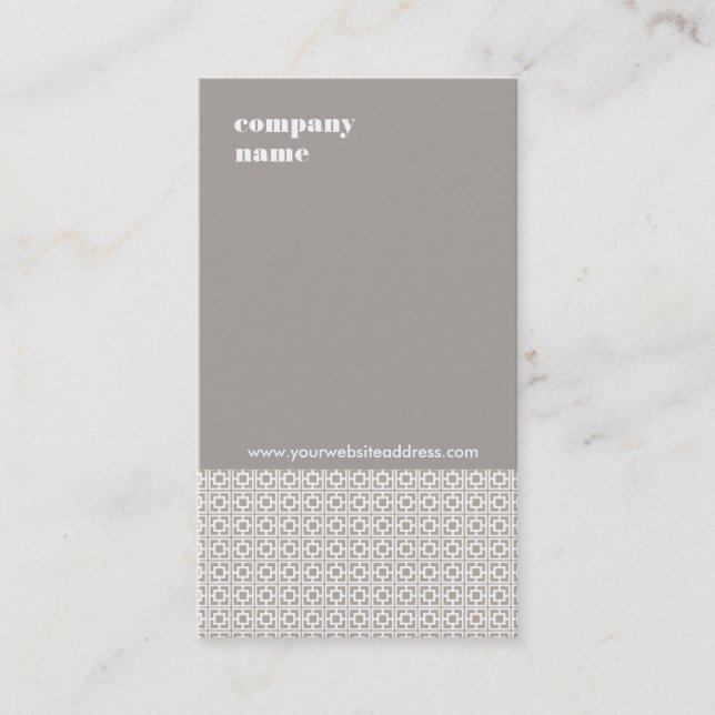 Tarjeta De Visita Diseño interior moderno Taupe Gris (Anverso)