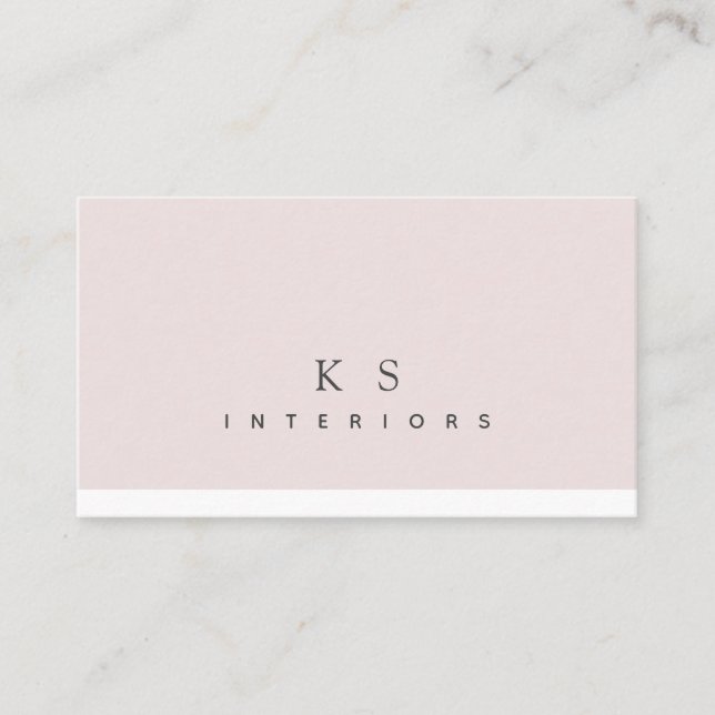 Tarjeta De Visita Diseño Interior Moderno Y Minimal En Rubor (Anverso)