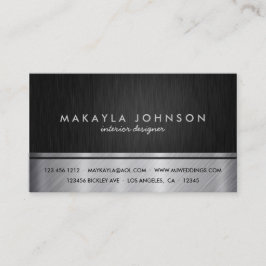 Tarjeta De Visita Diseño interior negro y de plata profesional