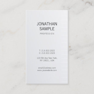 Tarjeta De Visita Diseño limpio moderno Glamour Plata Glamour Lujo a