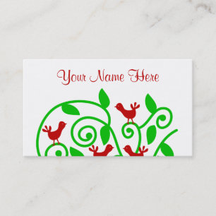 Tarjeta De Visita Diseño lindo y elegante bonito de los pájaros de