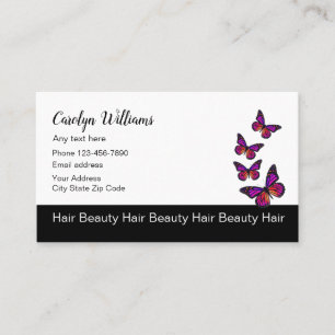 Tarjeta De Visita Diseño mariposa de peluquería de belleza