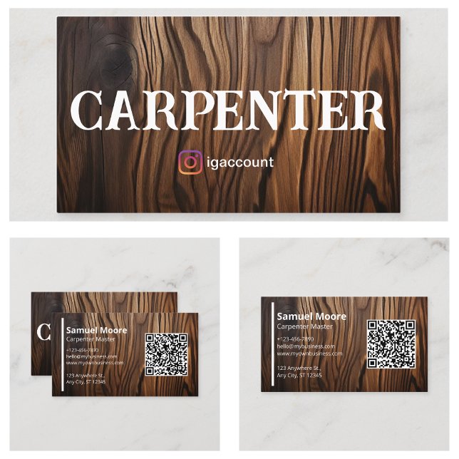 Tarjeta De Visita Diseño masculino del carpintero (Carpenter Masculine Design Business Card
)