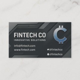 Tarjeta De Visita Diseño metálico moderno de inspiración tecnológica