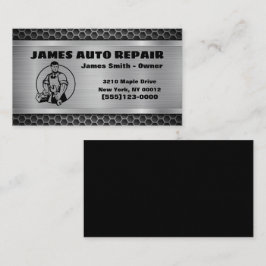 Tarjeta De Visita Diseño metalizado Auto-reparación mecánica