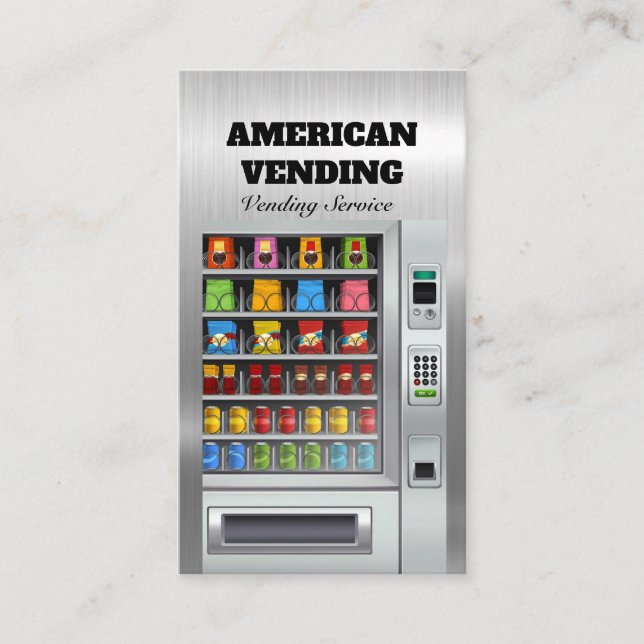 Tarjeta De Visita Diseño Metalizado del vendedor de aperitivos de co (Anverso)