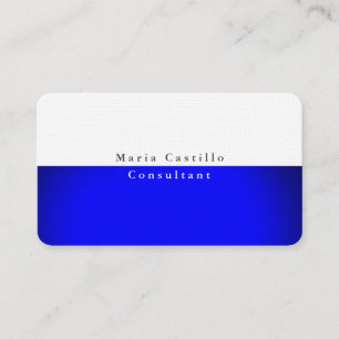 Tarjeta De Visita Diseño minimalista azul blanco elegante simple