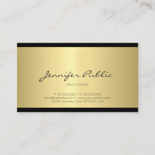 Tarjeta De Visita Diseño minimalista con estilo Oro de moda Lujo