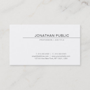Tarjeta De Visita Diseño minimalista creativo elegante blanco modern