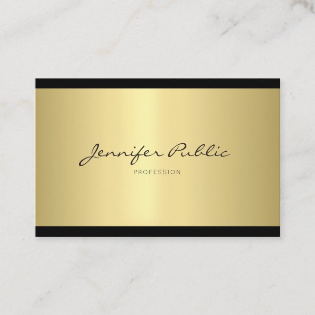 Tarjeta De Visita Diseño Minimalista creativo profesional Gold (Anverso)