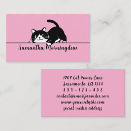Tarjeta De Visita Diseño minimalista de gatito adorable - CAT 6