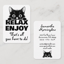 Tarjeta De Visita Diseño minimalista de gatito adorable - GATO 1