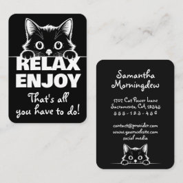 Tarjeta De Visita Diseño minimalista de gatito lindo - GATO 1