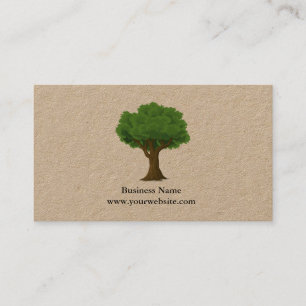 Tarjeta De Visita Diseño minimalista de jardinería árbol verde Kraft