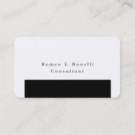 Tarjeta De Visita Diseño Minimalista elegante en blanco y negro