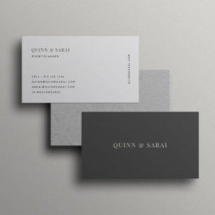 Tarjeta De Visita Diseño minimalista Elegante Limpio Gris Marfil Mod