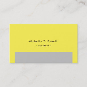 Tarjeta De Visita Diseño Minimalista gris amarillo sencillo y sencil