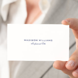 Tarjeta De Visita Diseño minimalista moderno azul y blanco