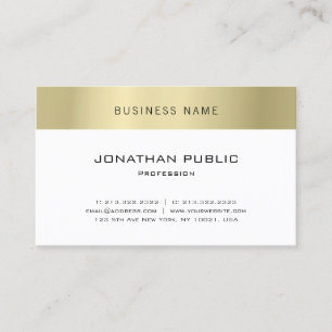 Tarjeta De Visita Diseño minimalista moderno dorado elegante lujoso