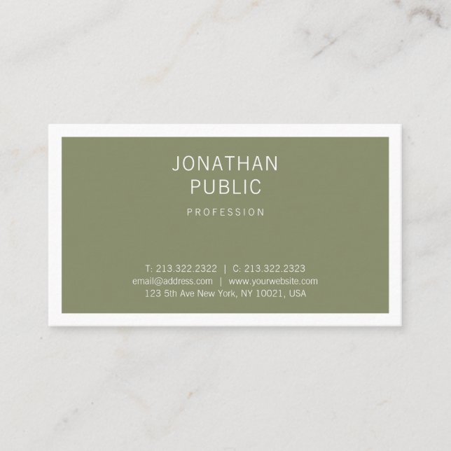 Tarjeta De Visita Diseño minimalista moderno elegante creativo (Anverso)