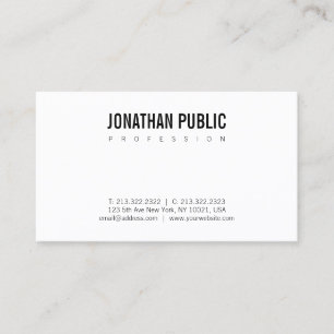 Tarjeta De Visita Diseño minimalista moderno elegante tendencia B&W