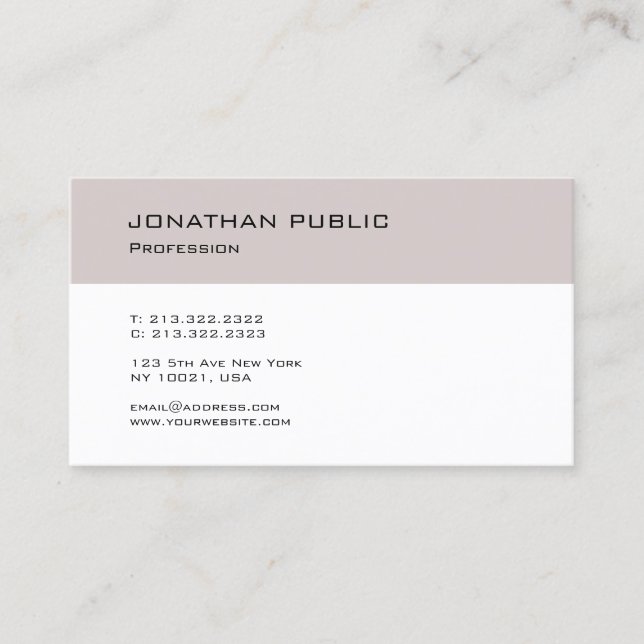 Tarjeta De Visita Diseño minimalista moderno y elegante (Anverso)