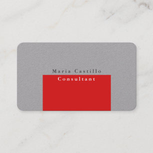 Tarjeta De Visita Diseño Minimalista moderno y elegante de color roj