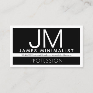 Tarjeta De Visita Diseño minimalista profesional moderno Blanco y