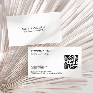 Tarjeta De Visita Diseño minimalista simple Código Tex QR negro
