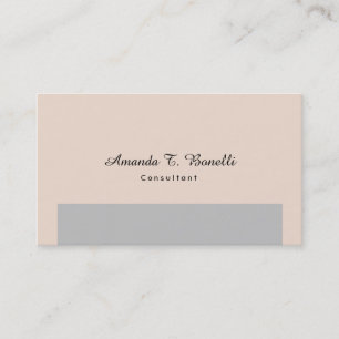 Tarjeta De Visita Diseño Minimalista simple de champán rosa gris ros