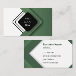 Tarjeta De Visita Diseño minimalista verde moderno y profesional