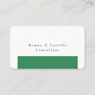Tarjeta De Visita Diseño Minimalista verde verde del mar elegante
