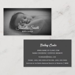 Tarjeta De Visita Diseño Mínimo de Atención Neonatal de Doula de Nac