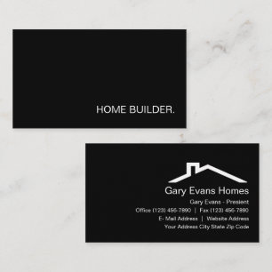 Tarjeta De Visita Diseño Mínimo de Constructor de Hogares