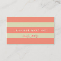 Diseño moderno Beige & Coral Red Stripes