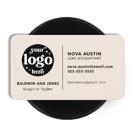 Tarjeta De Visita Diseño moderno blanco y simple profesional con log