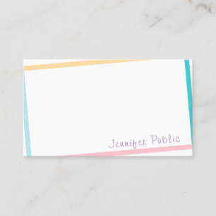 Tarjeta De Visita Diseño moderno colorido creativo de texto con letr