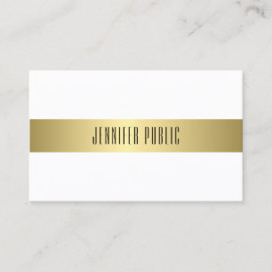 Tarjeta De Visita Diseño moderno con estilo dorado y elegante planic