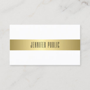 Tarjeta De Visita Diseño moderno de estilo dorado liso y atractivo