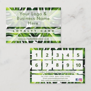Tarjeta De Visita Diseño moderno de hojas de palma verde grande Leal