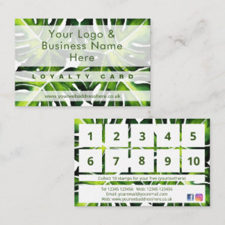 Tarjeta De Visita Diseño moderno de hojas de palma verde grande Leal