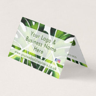 Tarjeta De Visita Diseño moderno de hojas de palmera verdes