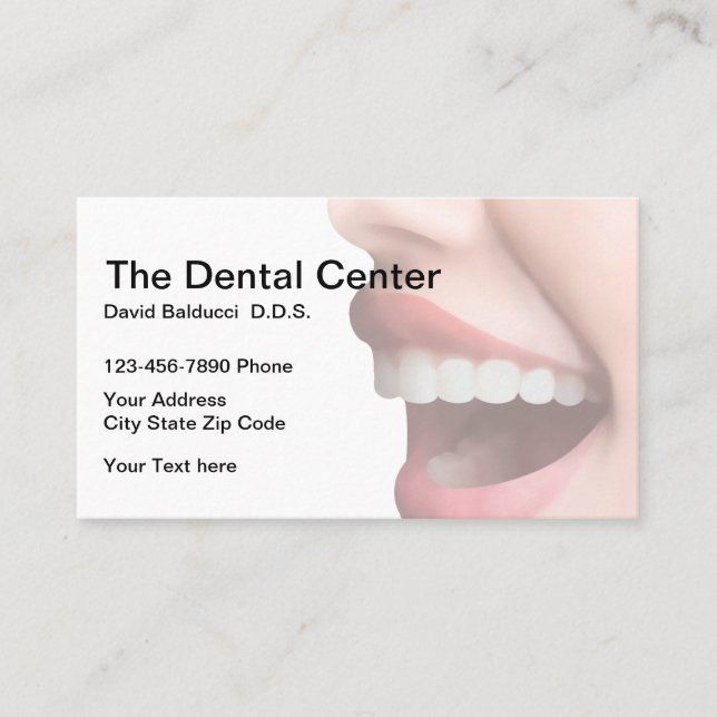 Tarjeta De Visita Diseño moderno de la oficina dental (Anverso)