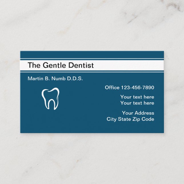 Tarjeta De Visita Diseño moderno de la plantilla del dentista (Anverso)
