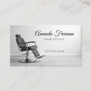 Tarjeta De Visita Diseño moderno de la silla de salón en blanco y ne