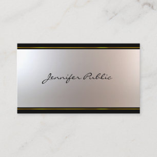 Tarjeta De Visita Diseño Moderno de Letra Atractivo Glamuroso Plano