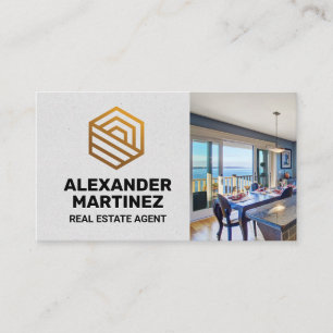 Tarjeta De Visita Diseño moderno de Realtor   Vista de Balcony
