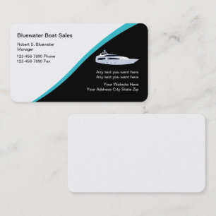 Tarjeta De Visita Diseño moderno de ventas en barco