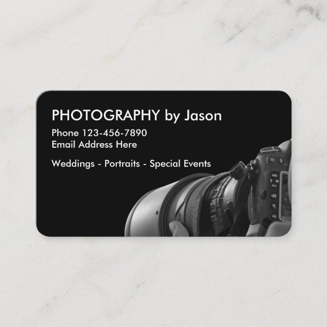 Tarjeta De Visita Diseño moderno del fotógrafo profesional (Anverso)
